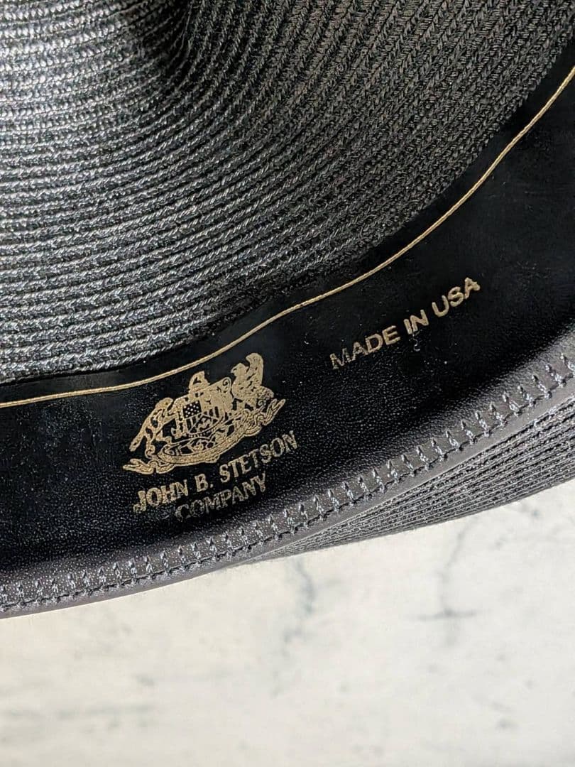 STETSON ステットソン ストローハット カンカン帽 60-7 1/2 黒