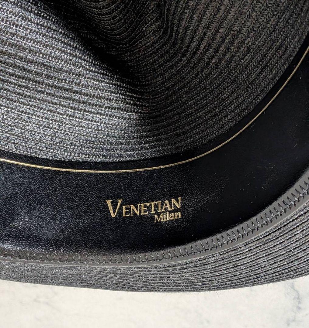 STETSON ステットソン ストローハット カンカン帽 60-7 1/2 黒