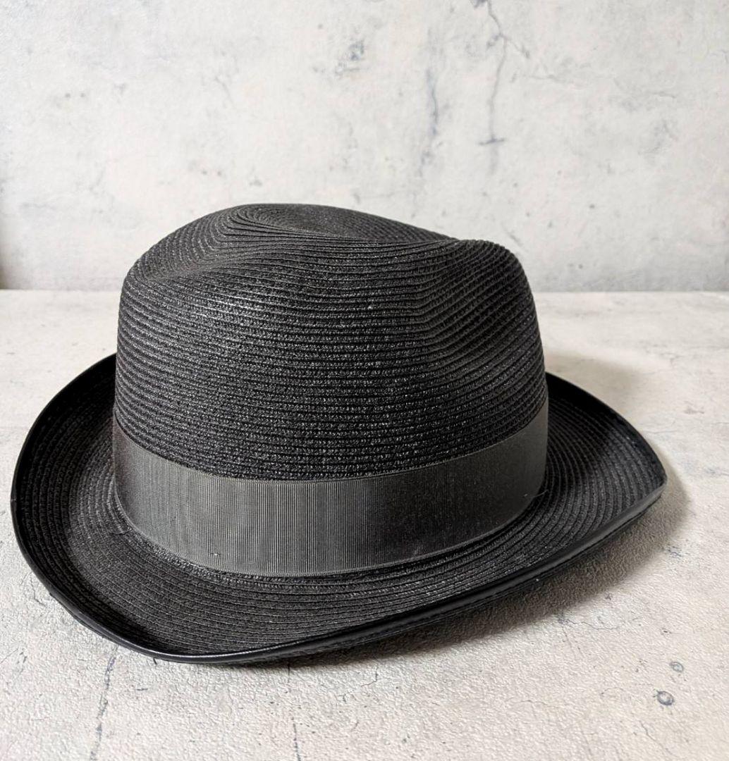 STETSON ステットソン ストローハット カンカン帽 60-7 1/2 黒