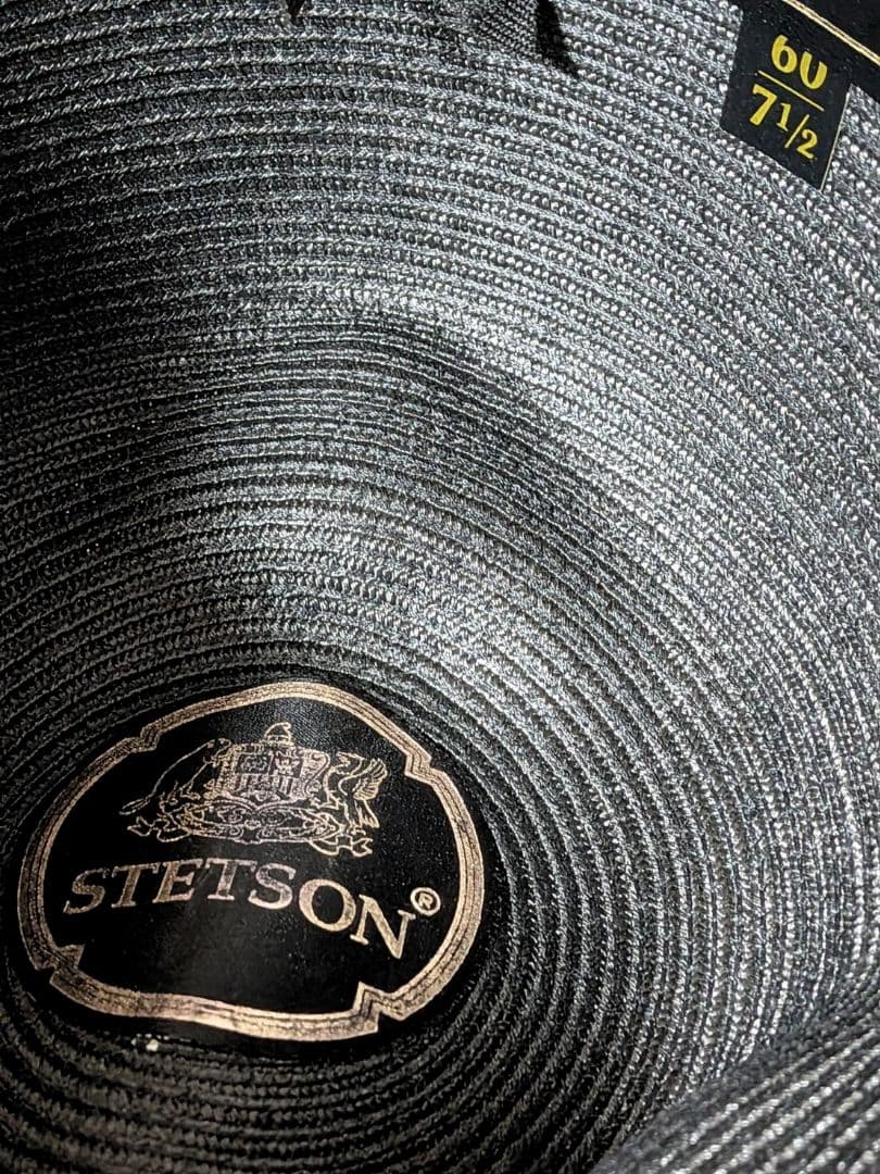 STETSON ステットソン ストローハット カンカン帽 60-7 1/2 黒