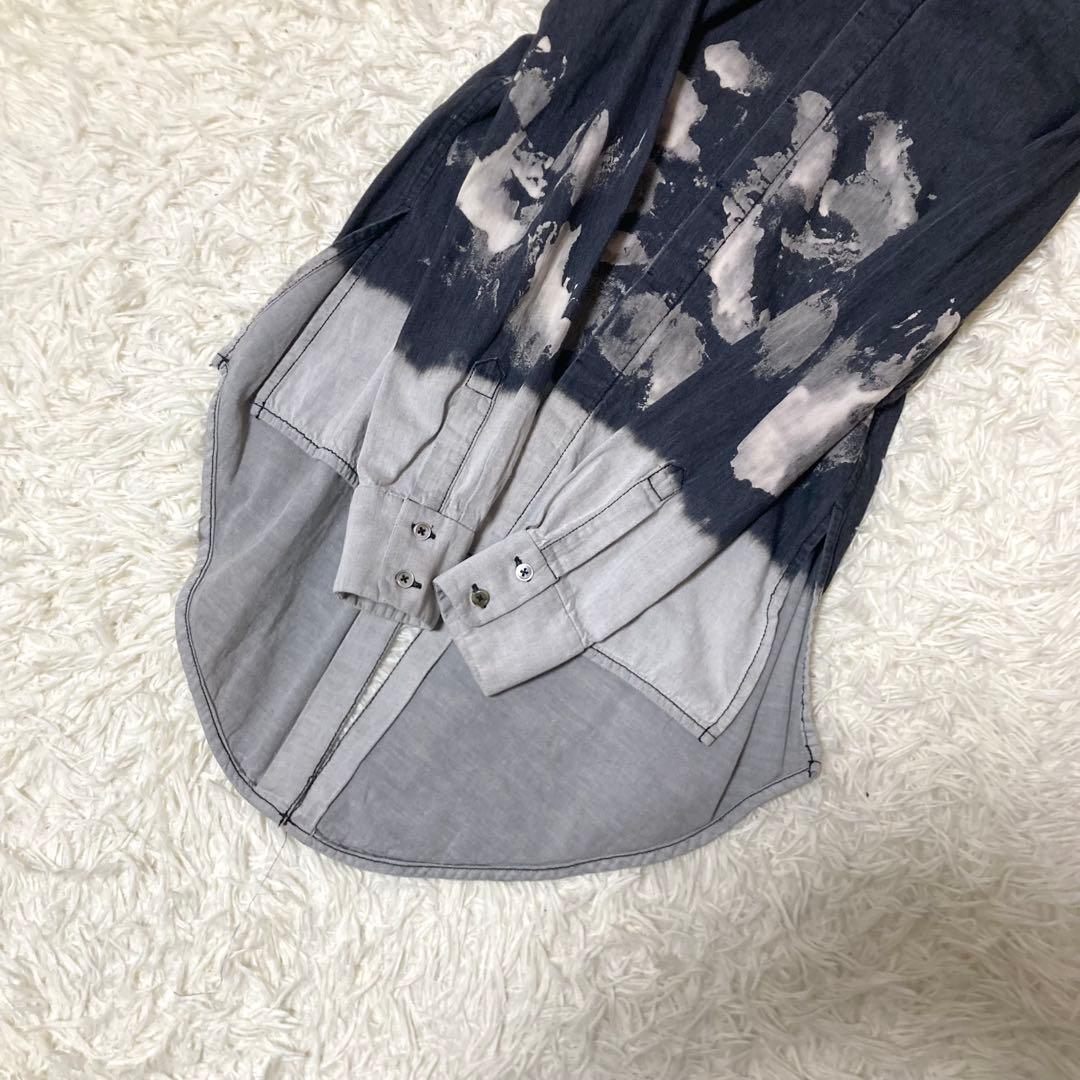 MIHARA YASUHIRO デニムフィッシュテールシャツ　変形　グレー　38