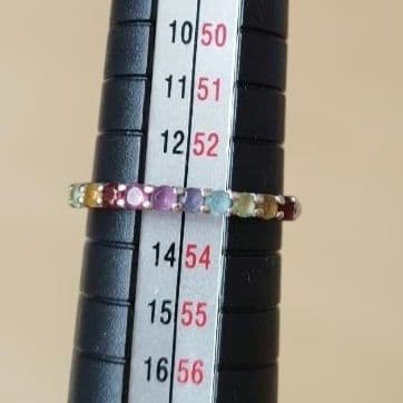 ジュエリーツツミ k10WGマルチカラーストーンリング