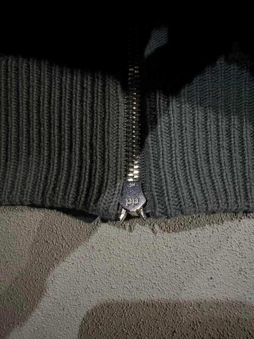 ジャケット・アウター HERMES suede leather ds knit green