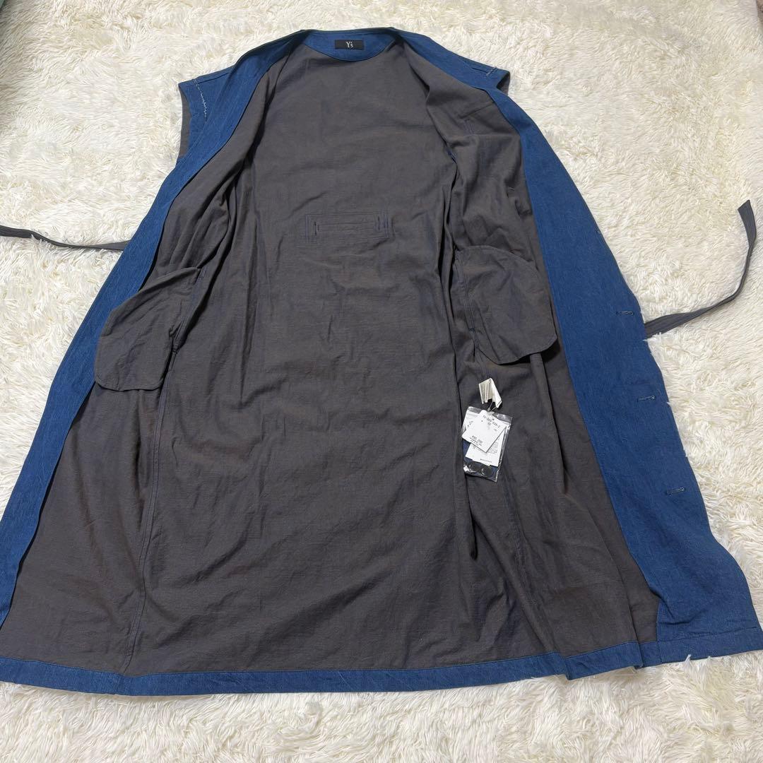 【タグ付き】　Y’s デニム　ロングワンピース ノースリーブ　S ベルト有り