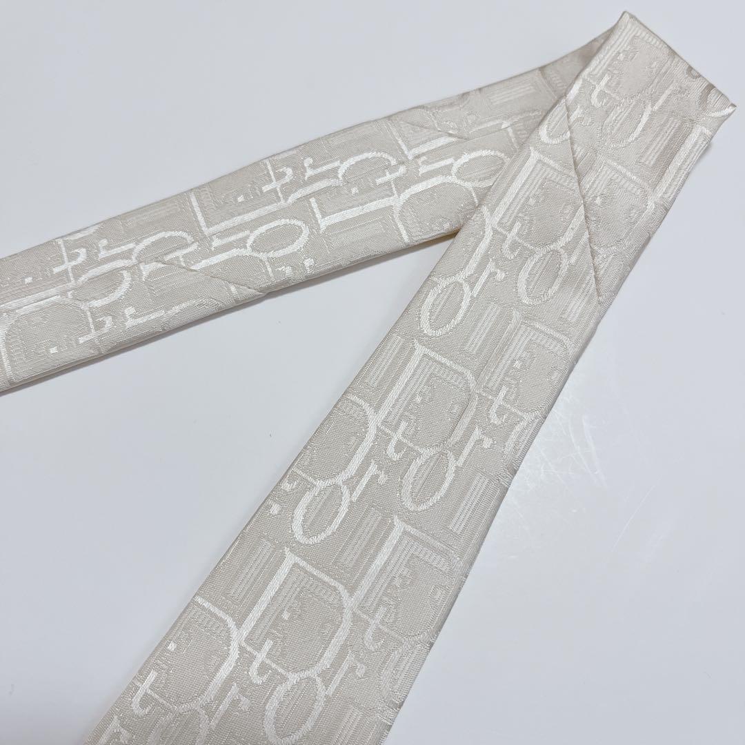 美品 クリスチャンディオール ネクタイ ハイブランド トロッター柄 光沢 希少