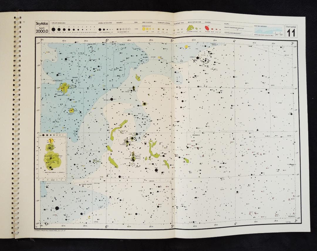 米国製大型カラー星図　\"SkyAtlas 2000\"　（めずらしい落丁版）