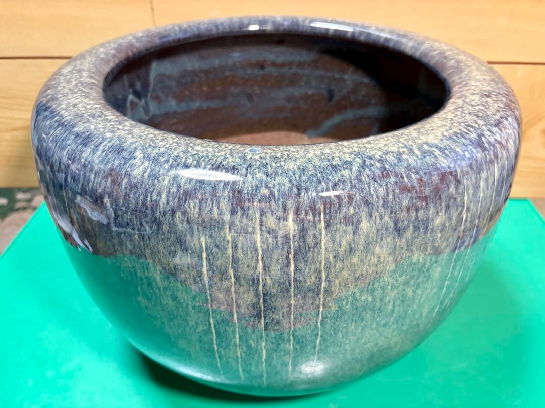 海鼠釉の火鉢 【メダカ鉢、金魚鉢、睡蓮鉢に】１個