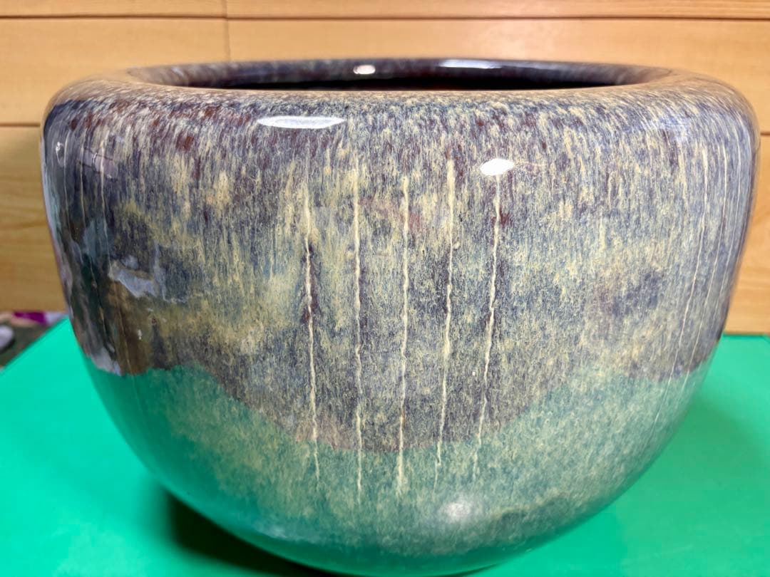 海鼠釉の火鉢 【メダカ鉢、金魚鉢、睡蓮鉢に】１個
