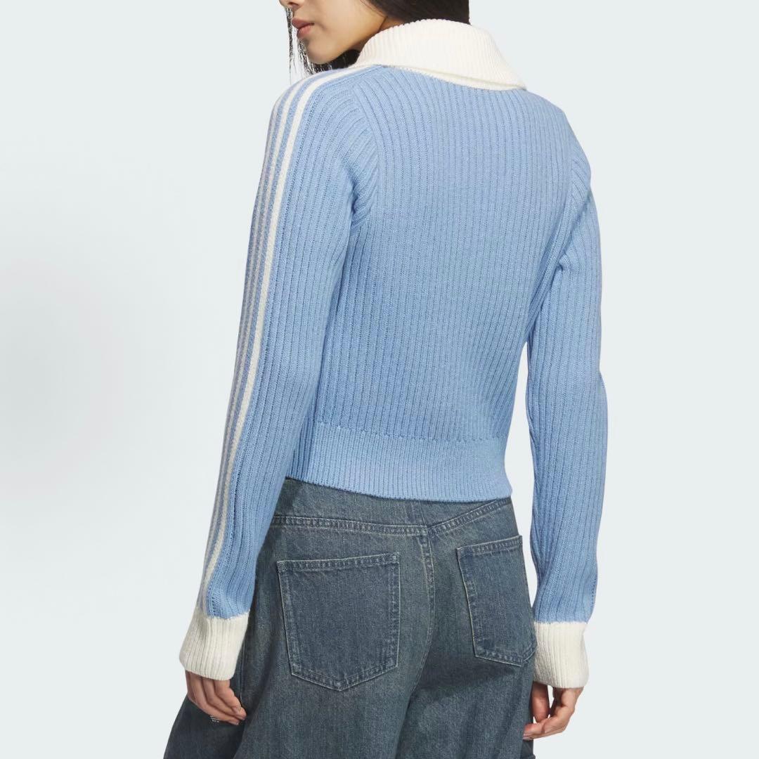 海外限定L Adidasジップアップ ニットジャケット KF0719