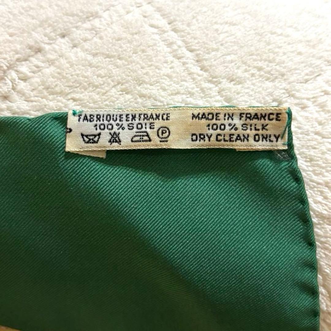 HERMES エルメス　カレ90 タンブールの太鼓　TAMBOURS グリーン