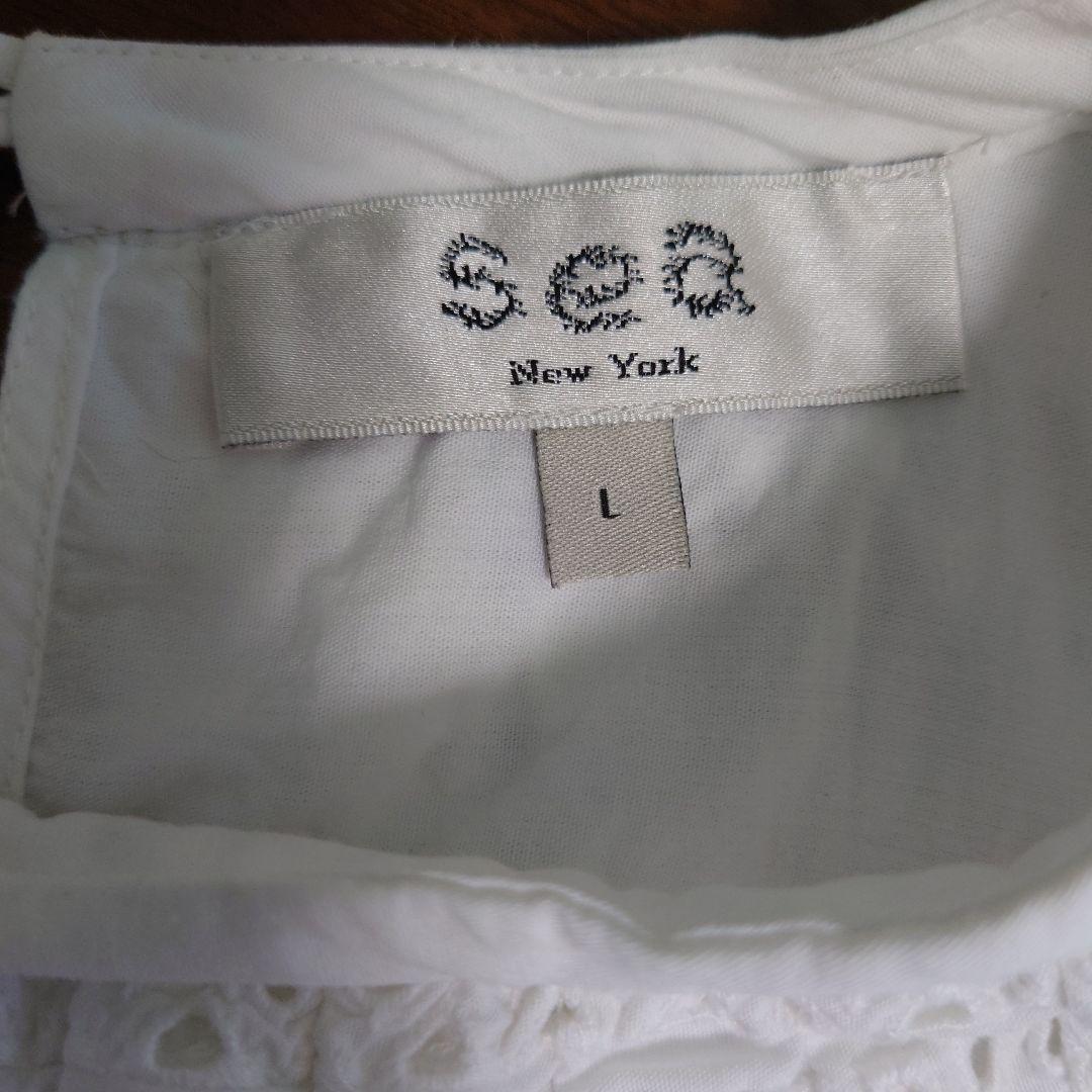 sea new york レース ピエロカラー ブラウス