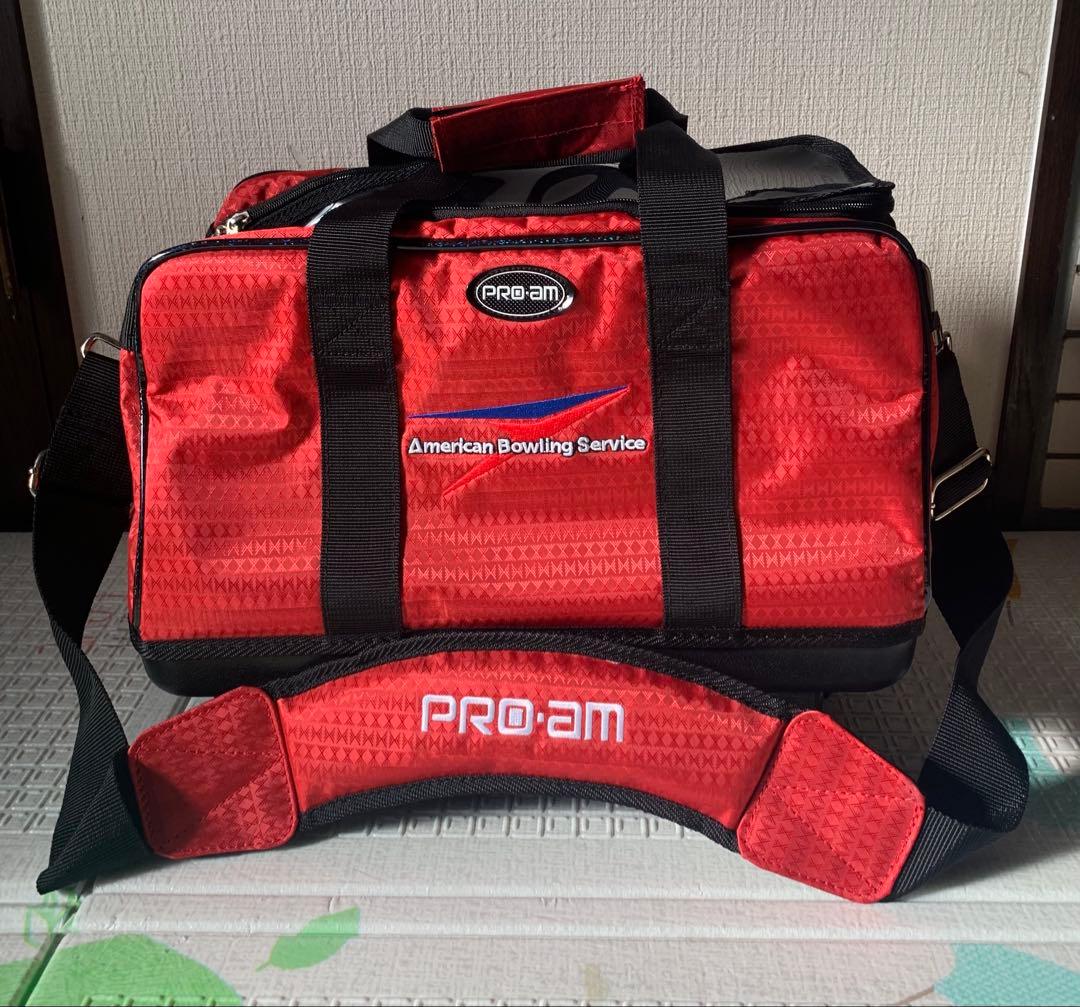 新品　PRO-AM 3WAY ボウリング　ボーリング　バッグ キャスター2球　赤