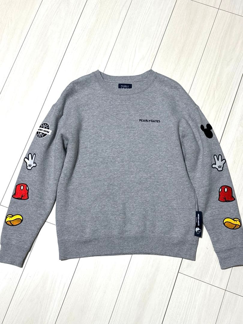 パーリーゲイツ ディズニー ミッキーマウス スウェット グレー　M