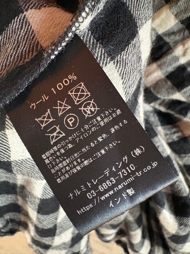 maison de soil ウールギンガムピンタックワンピース