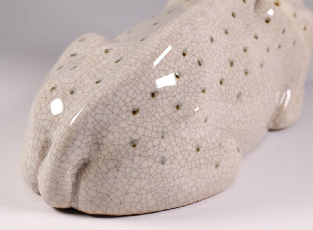 九谷焼 八弘窯 木田弘雄 鹿 置物 高28.3cm 陶芸 動物【MA868】