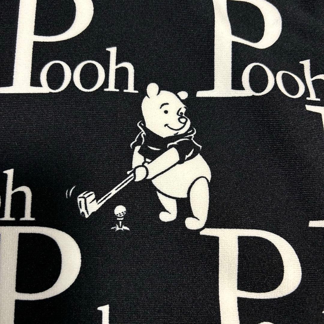 パーリーゲイツPGプーさんロゴプリント裏起毛パーカーブラックサイズ1