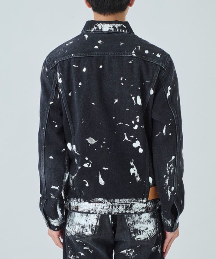 KHOKI silver painted jacket デニム ジャケット