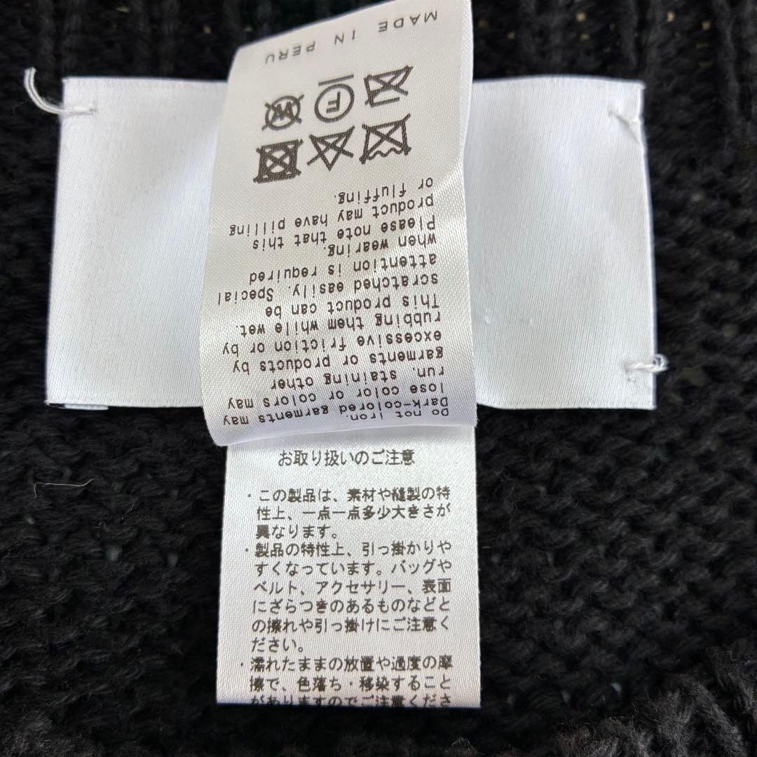 【美品】ユティリテ ニットベスト コットン シェルボタン クルーネック ブラック