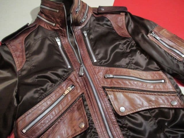 希少 カンガルーレザー LUV MAISON ナイロン×レザージャケット