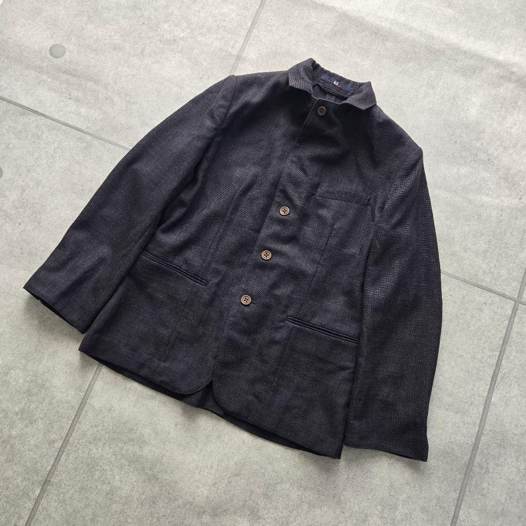45R ウール リネン シルク ルーシー ジャケット ネイビー