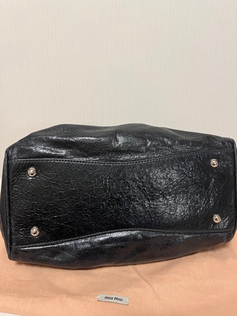 miumiu VITELLO LUX サイドリボン 2wayバッグ 黒