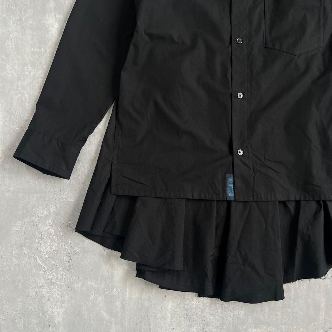 レギュレーション ヨウジヤマモト　フレアライン　フォトグラフィック　ロングシャツ