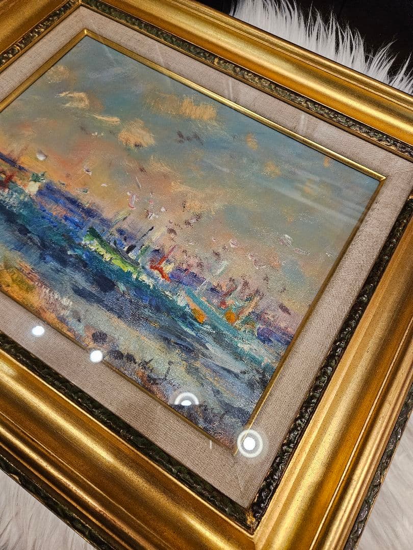 ​真作 ダニエル・ジャネラン「漁の帰り」油彩 5号大 逸品 フランス巨匠 壁画家