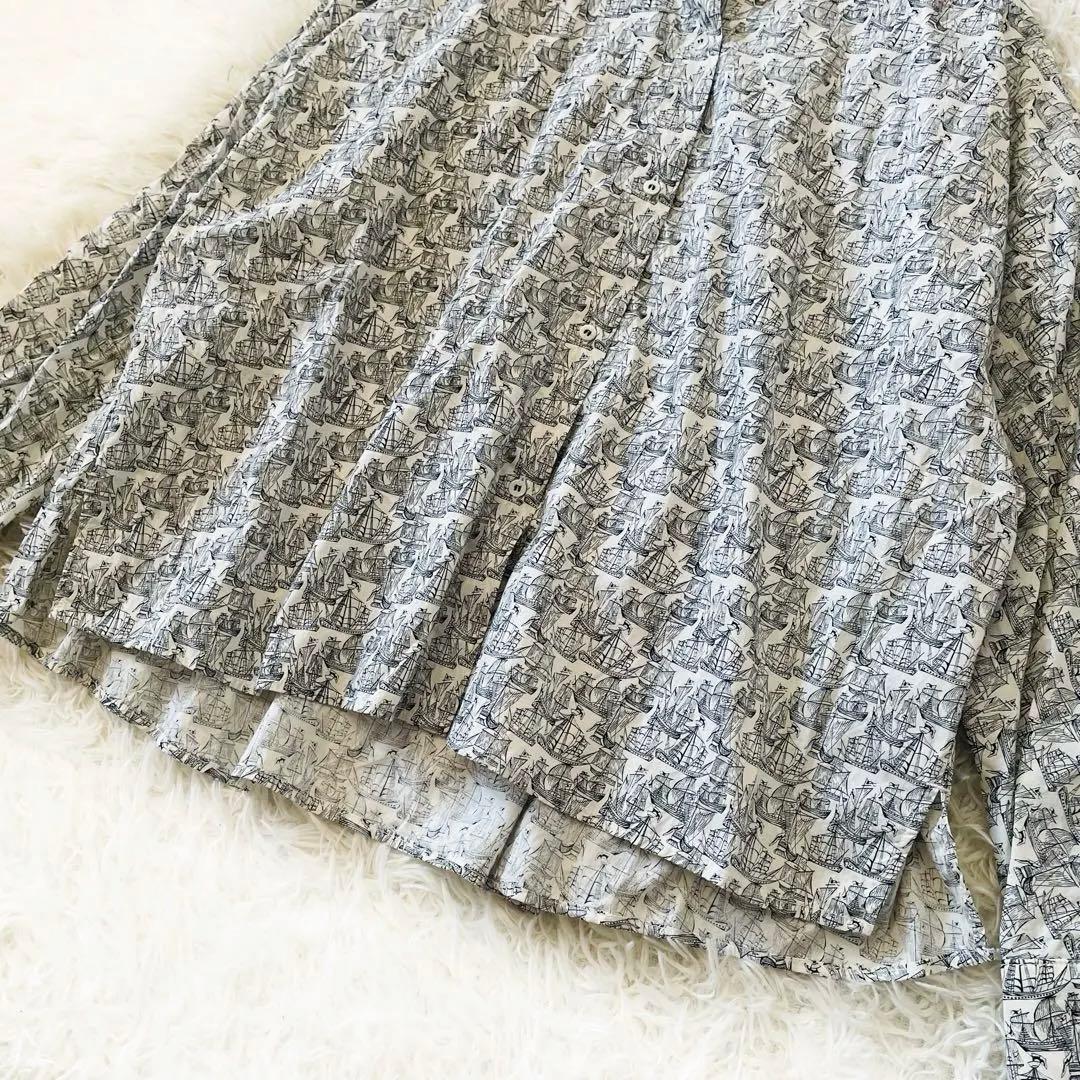 美品✨️LA MARINE FRANCAISE ヨット柄 リバティ 長袖ブラウス