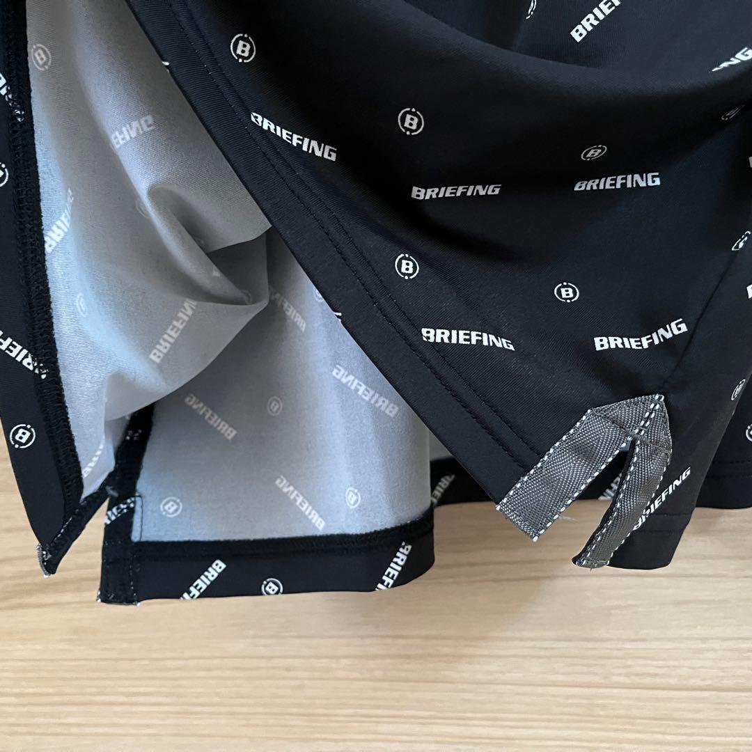 新品★23,100 黒M BRIEFINGゴルフ ロゴ総柄ポロシャツ レディース