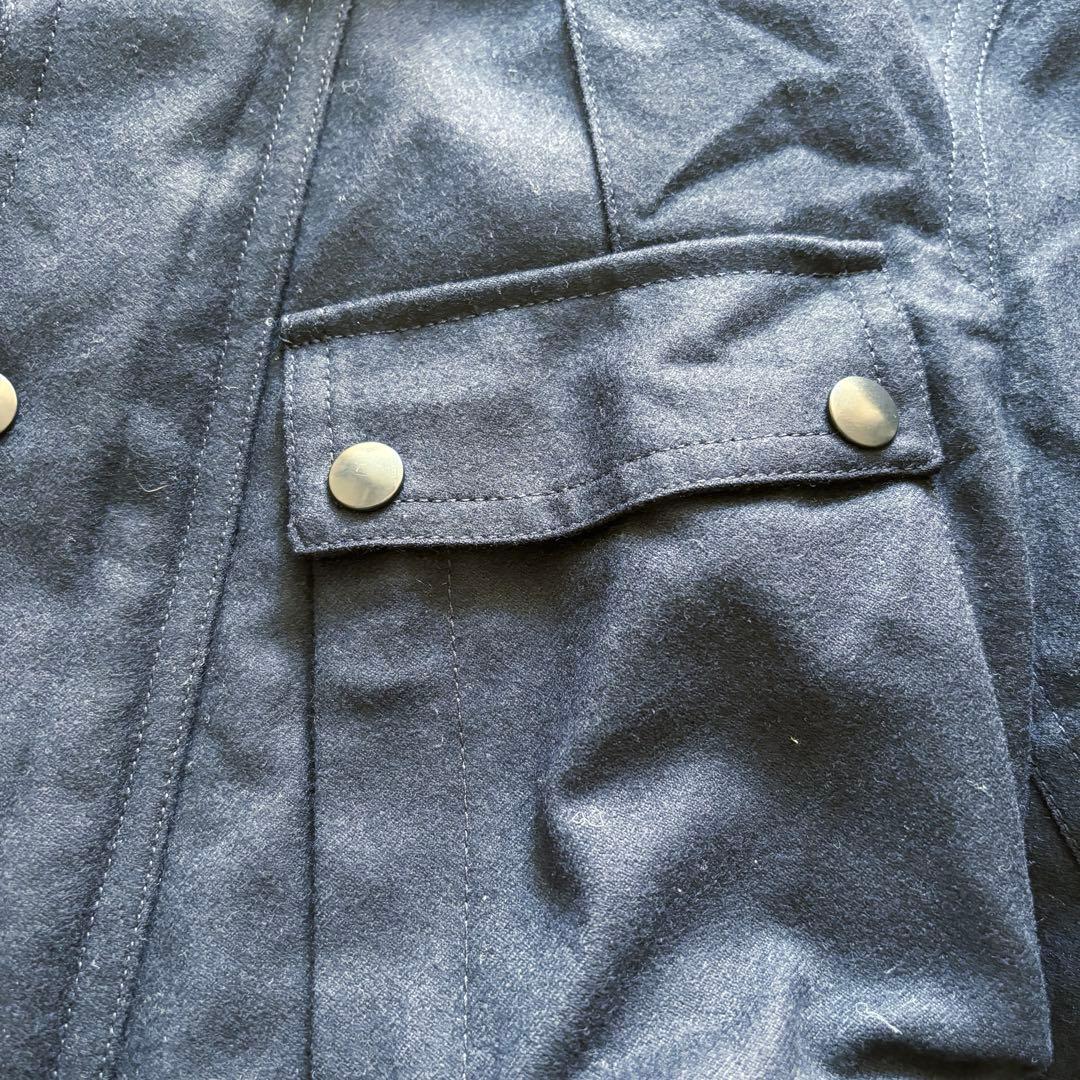【カシミヤ混】トゥモローランド フィールドジャケット M 黒 ベルト付