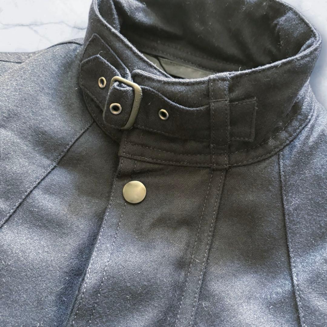 【カシミヤ混】トゥモローランド フィールドジャケット M 黒 ベルト付