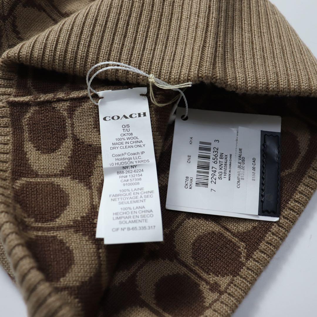 未使用　COACH コーチ　ニット帽子　ビーニー　レディース　メンズ