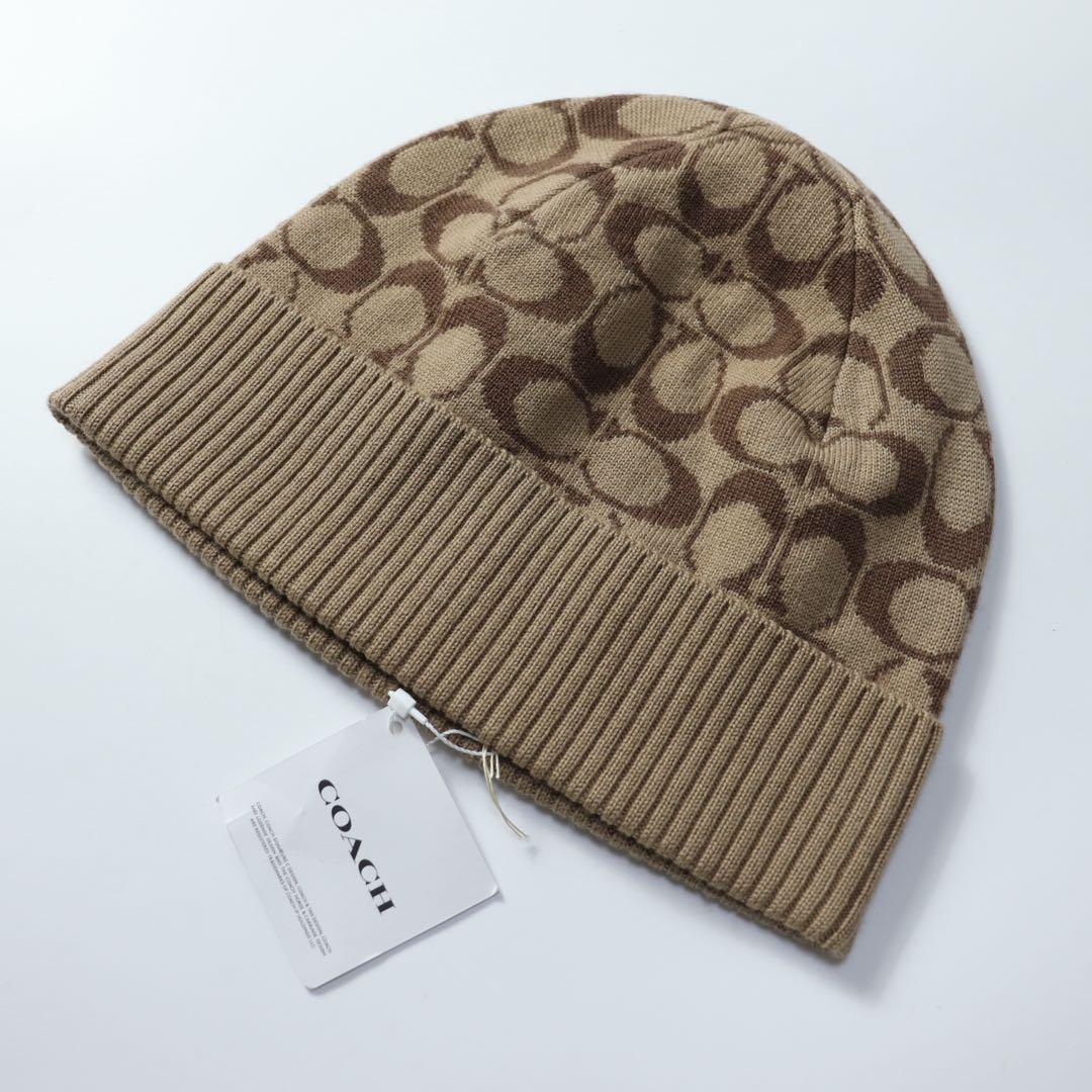 未使用　COACH コーチ　ニット帽子　ビーニー　レディース　メンズ