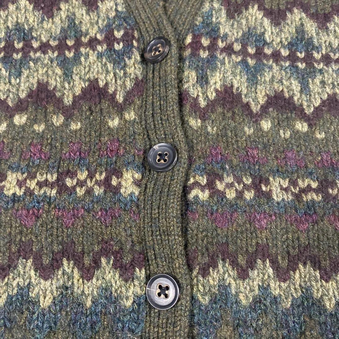 ラルフローレン ニットベスト フェアアイル　オリーブグリーン　カシミヤ混