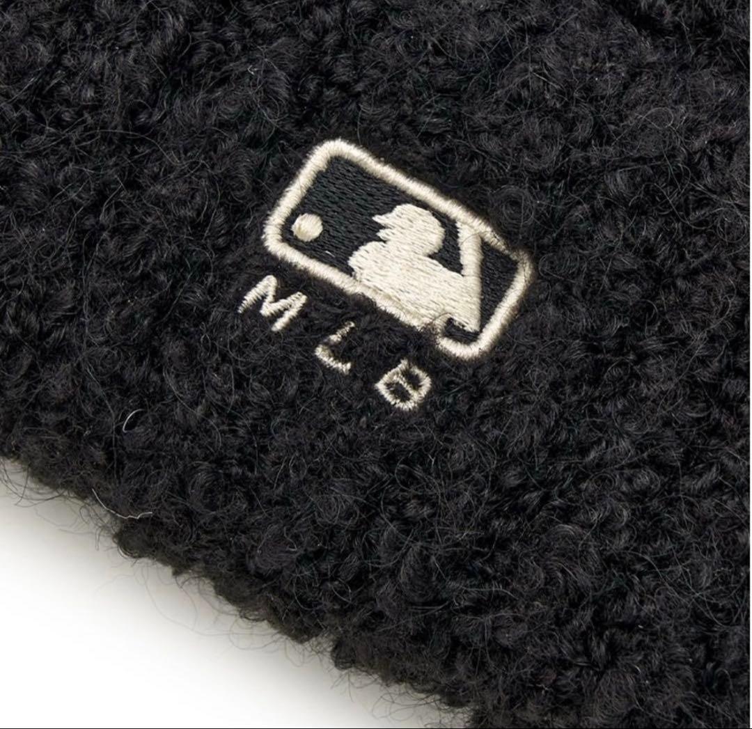 韓国限定　MLBkoreaニット帽 ブラック　ネコ耳