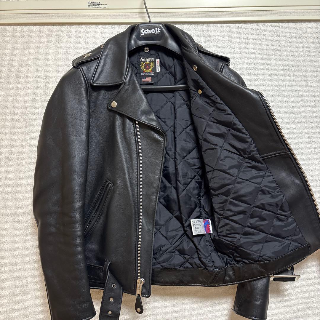 Schott ダブルライダースジャケット ブラック 34 TALL