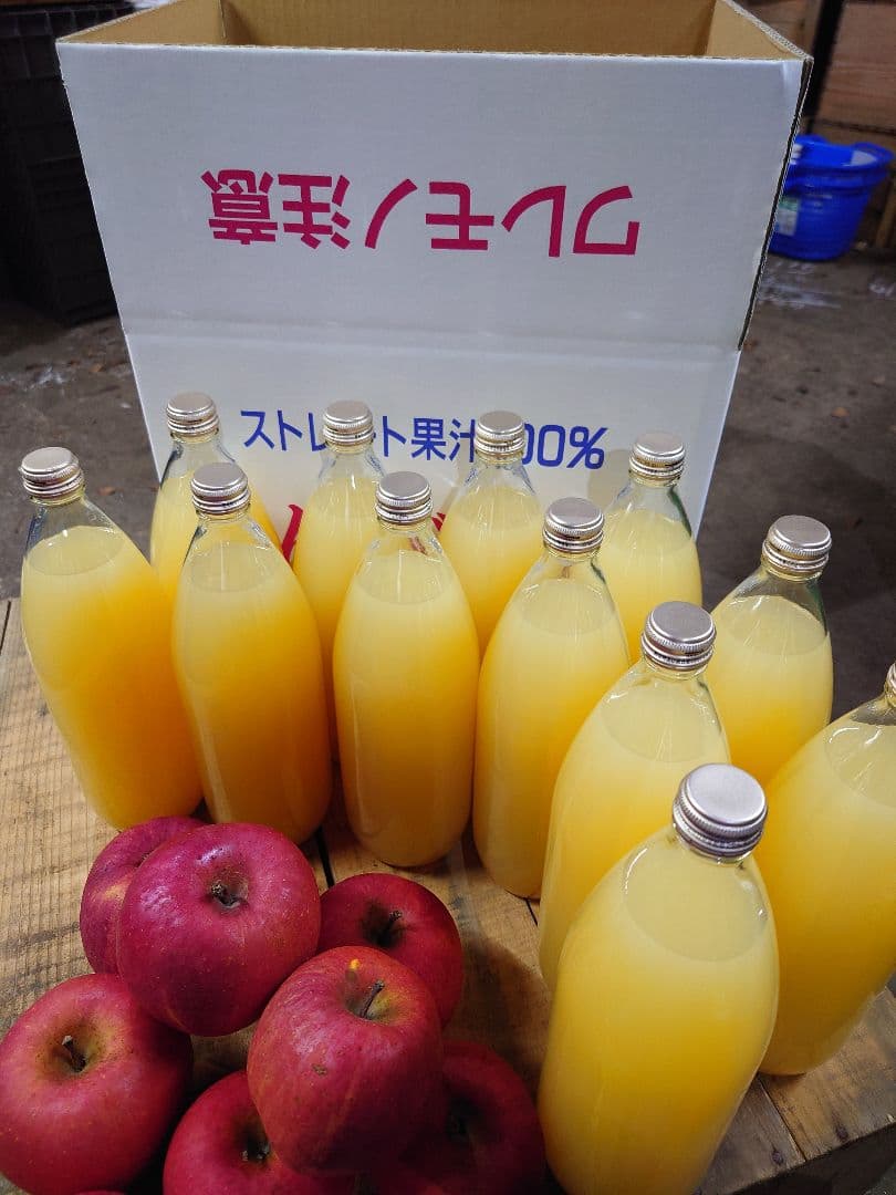 青森りんご　サンふじ100%　りんごジュース　1L12本入り 送料込