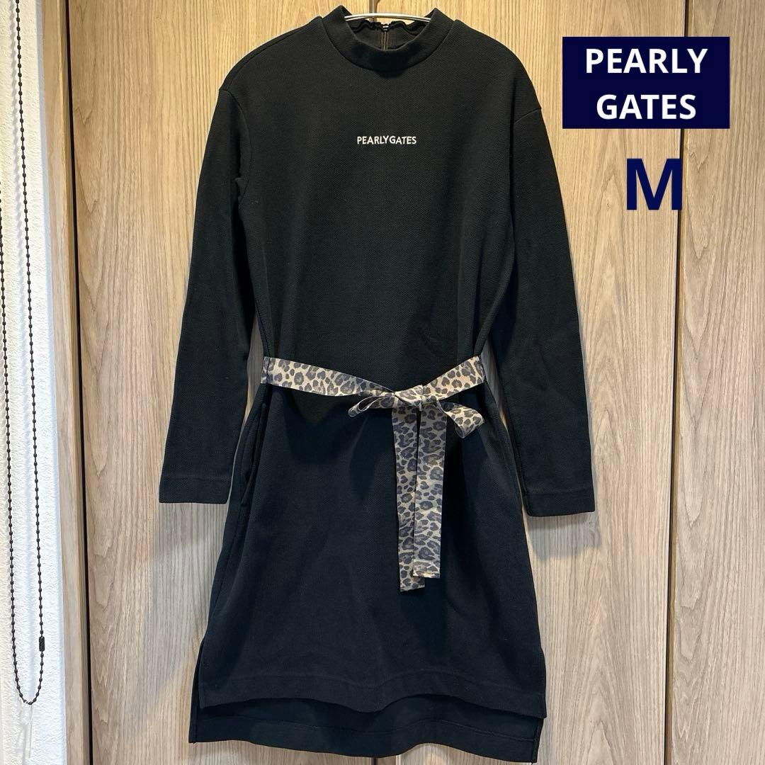 【PEARLY GATES】パーリーゲイツ　長袖　モックネック　ワンピース　M