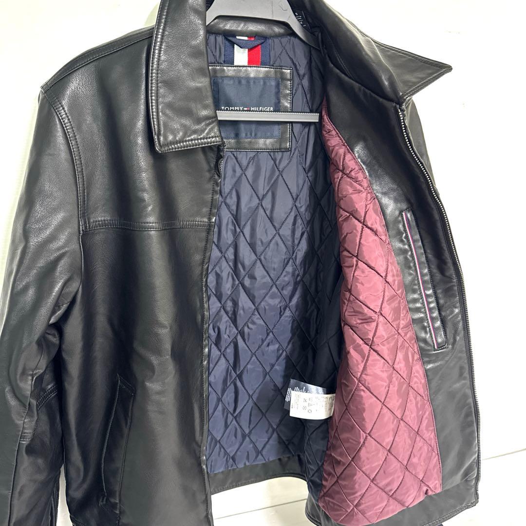 トミーヒルフィガー フェイクレザージャケット Sサイズ 革ジャン