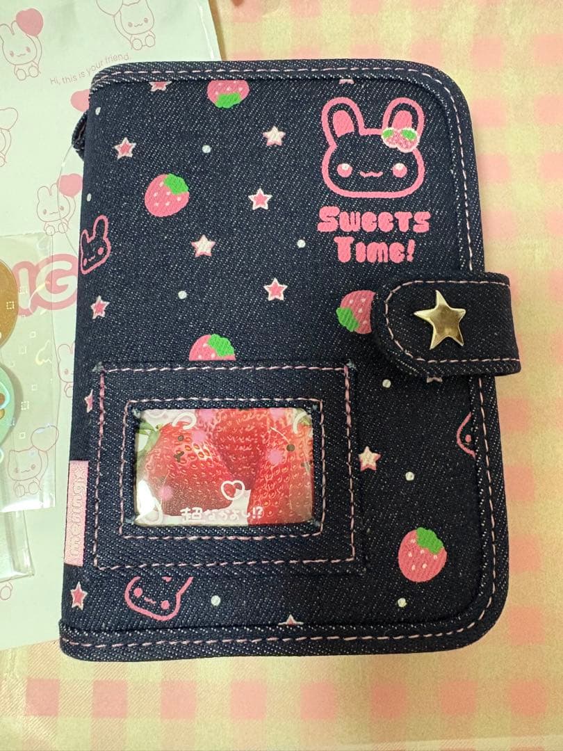 【シール台紙セット】新品 MERING シール帳 デニム イチゴ バインダー
