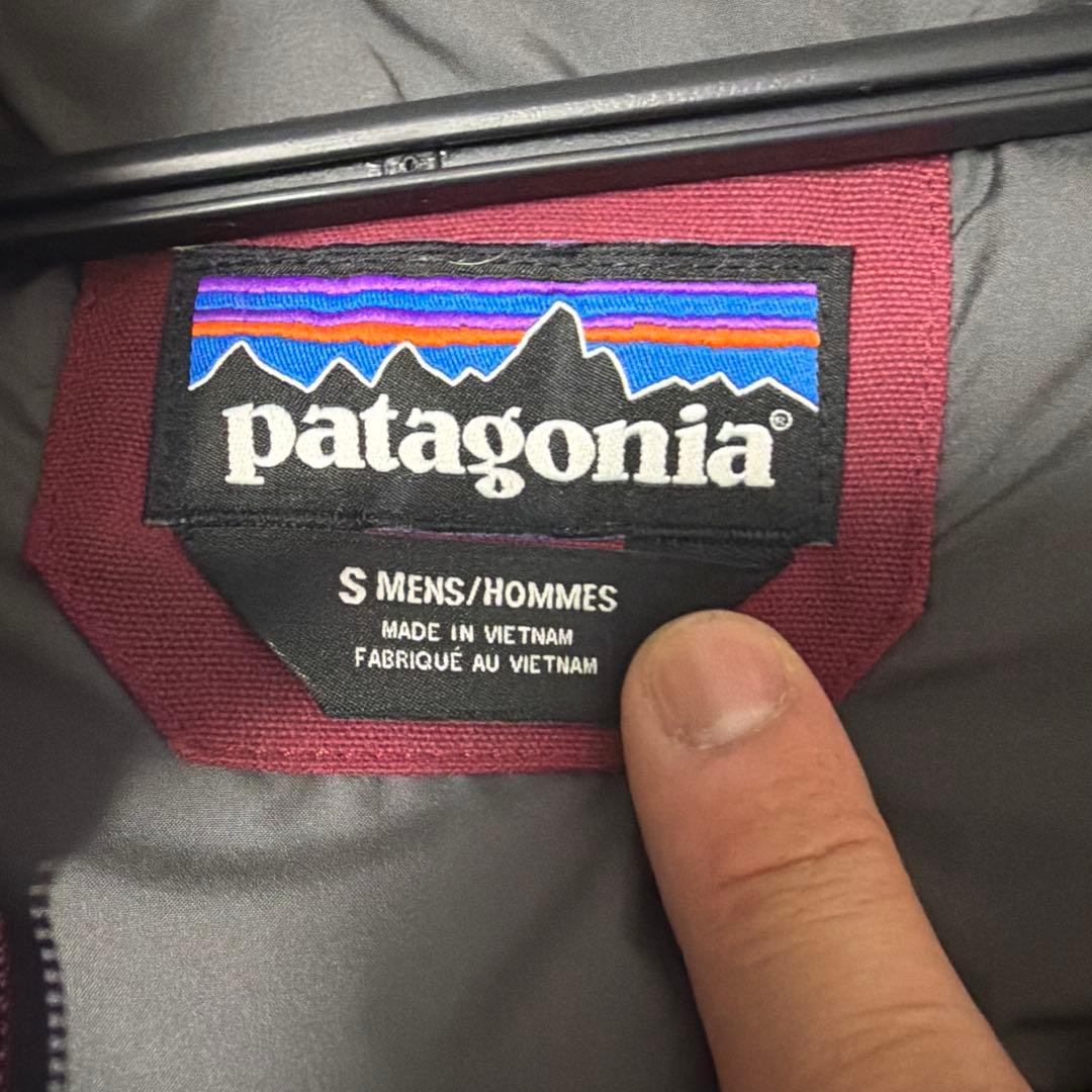 な*Q様 美品　patagonia ダウンベスト S ネイビー/バーガンディ