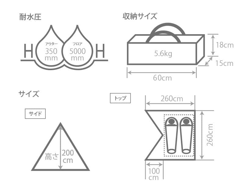 DOD（ディーオーディー）　チマキテント　T2-656-TN