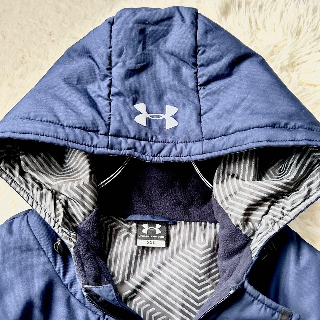 大きいサイズ アンダーアーマー UNDER ARMOUR ベンチコート ネイビー