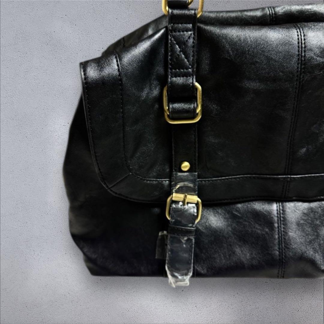 バッグ y2k archive 2way leather Bostonbag black