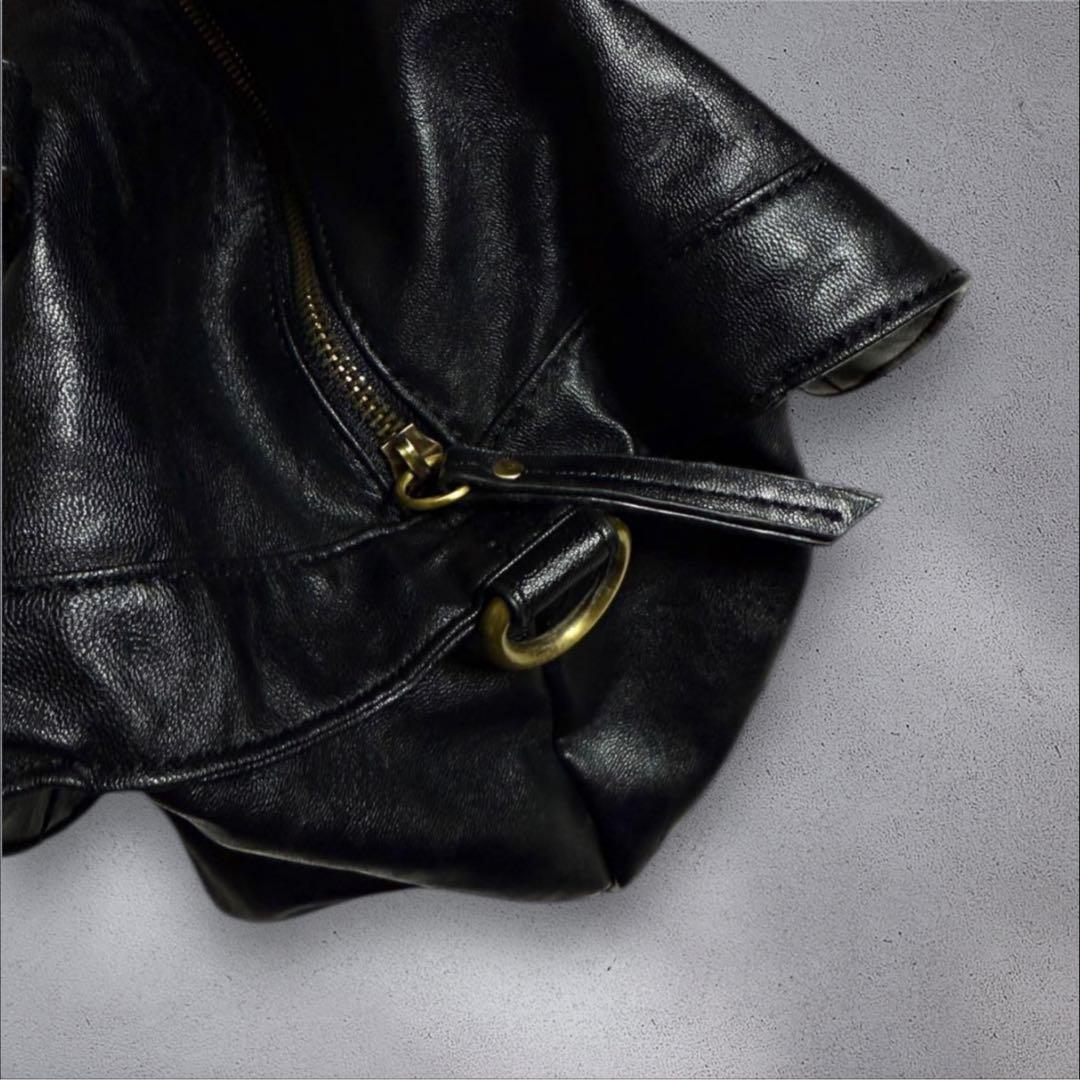 バッグ y2k archive 2way leather Bostonbag black