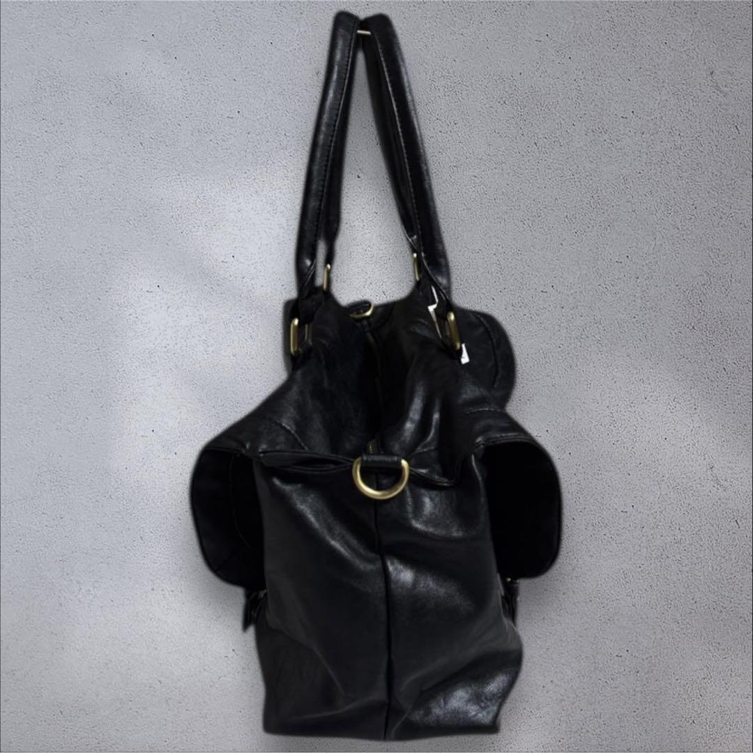 バッグ y2k archive 2way leather Bostonbag black