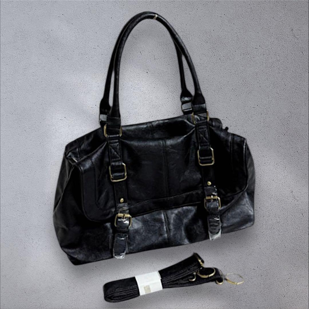 バッグ y2k archive 2way leather Bostonbag black