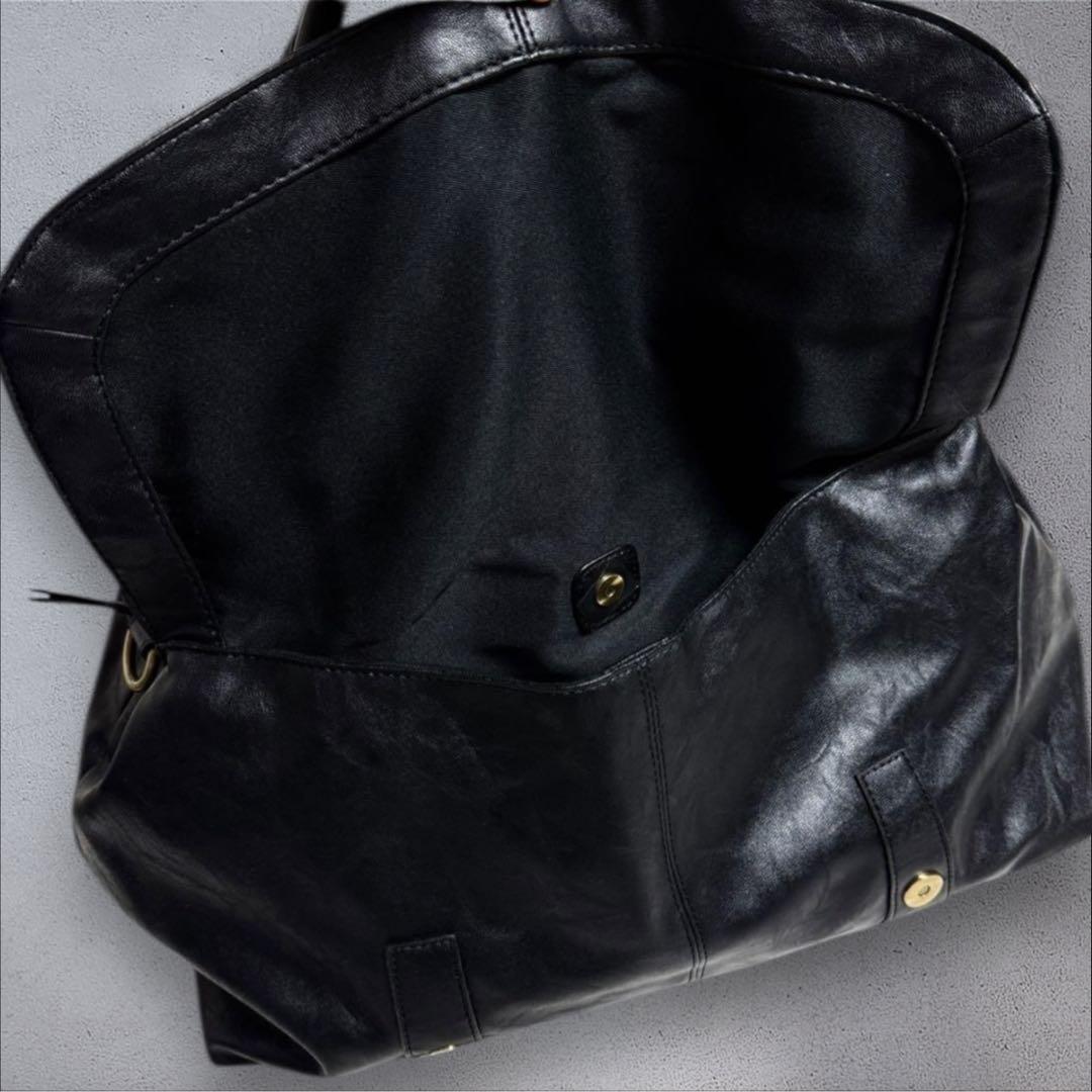 バッグ y2k archive 2way leather Bostonbag black