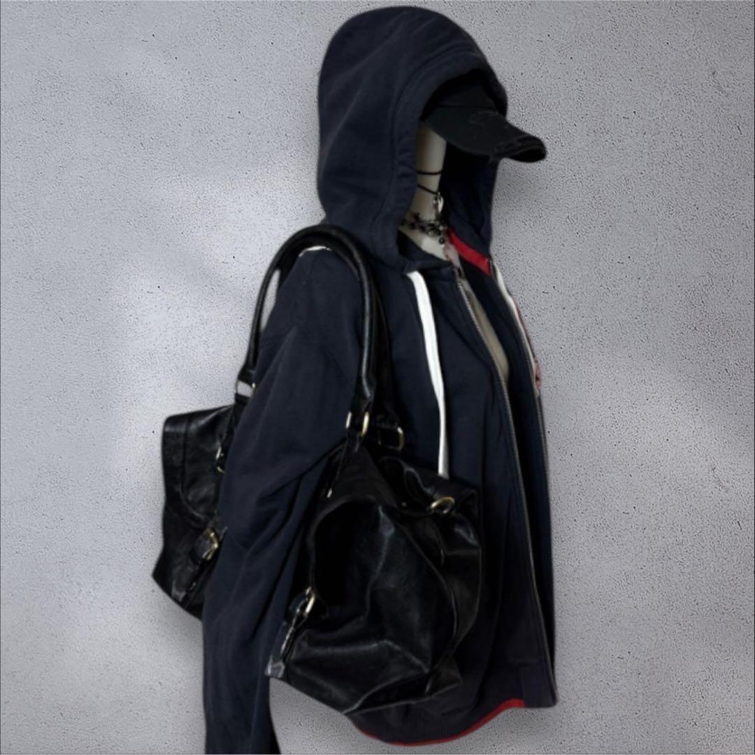 バッグ y2k archive 2way leather Bostonbag black