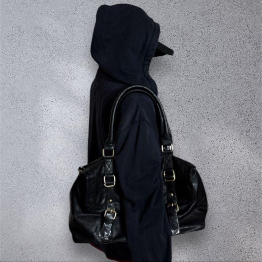 バッグ y2k archive 2way leather Bostonbag black